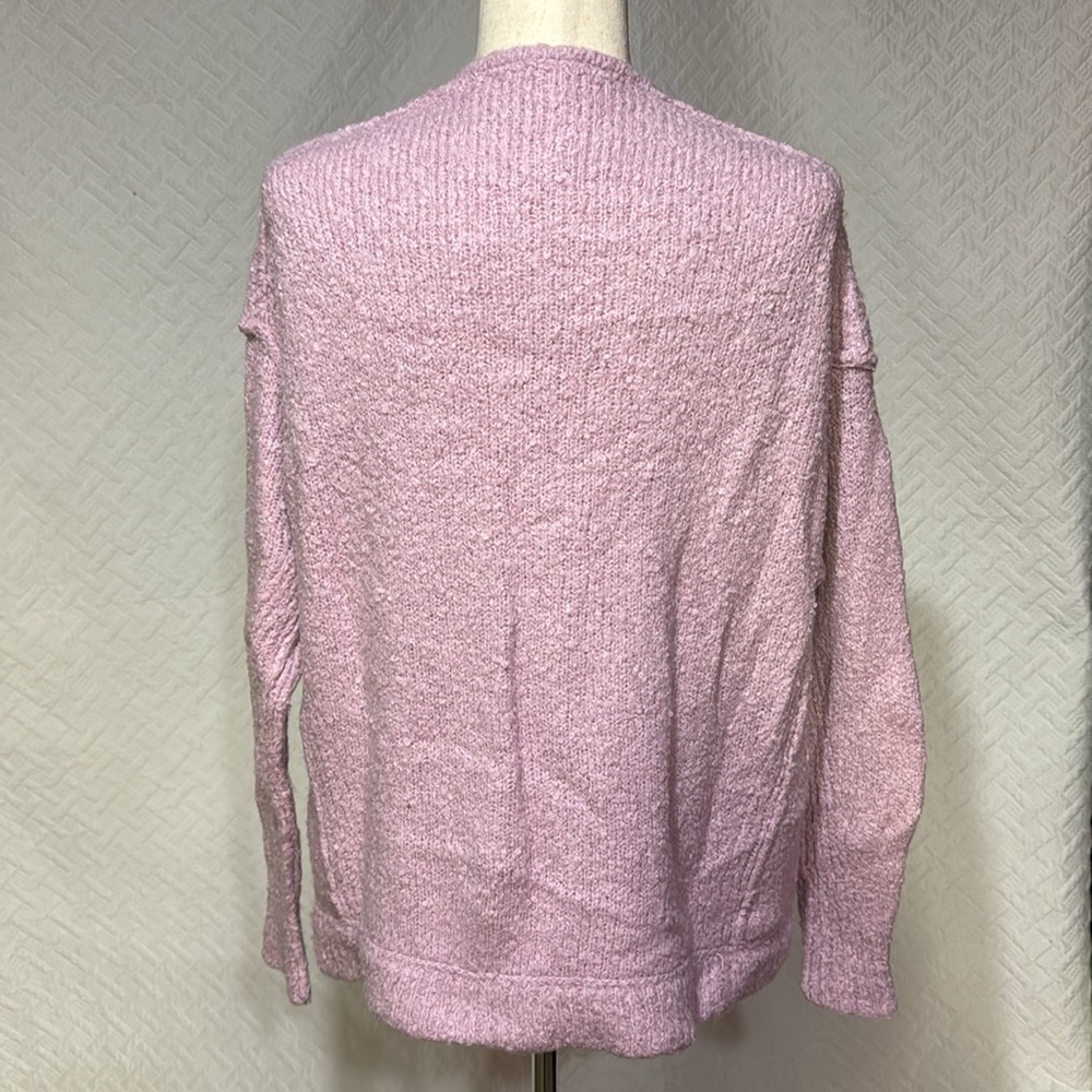 Free People Super Soft XS Pink V Neck Sweater - Picture 3 of 4